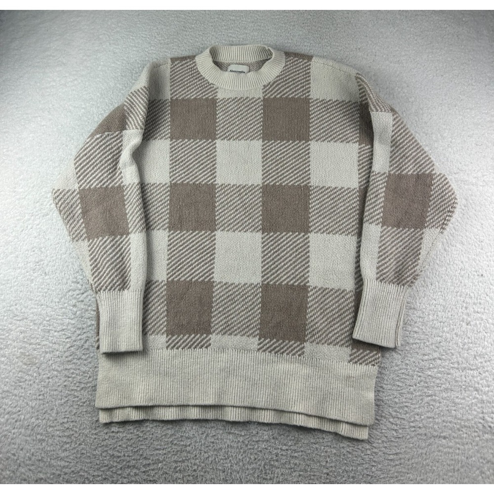 Abercrombie‎ & Fitch Sweater Women's Large Oversized Checkered Soft Cozy